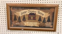Framed country Home Sweet Home print, red house
