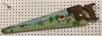Hand painted antique handsaw painted in 1996 of