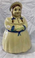 Vintage Dutch-style hand painted lady cookie jar