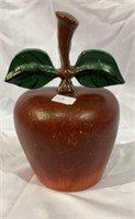 Cast-iron apple doorstop measures 7 inches tall