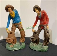 Ceramic Cowboys made in Mexico - 13 inches