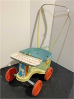 Vintage metal baby doll stroller with plastic