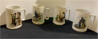 Set of four Norman Rockwell coffee mugs. (1515)