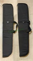 Two soft canvas rifle bags 40 inches long.