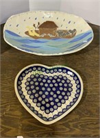 Lot of two - Noah’s ark ceramic hand-painted dish,