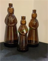 Set of three  Aunt Jemima syrup bottles, smallest