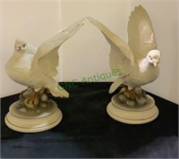 Pair of doves measure 8 1/2 inches tall.(1510)