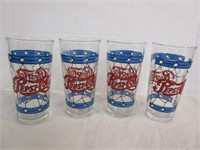 4 Vintage Pepsi Glasses