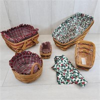 5 Longaberger Baskets with Liners