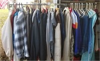 Rack 1-Mens Coats Lg, Jackets Lg, Pants 38X29