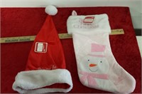 Babys first Christmas stocking & hat