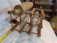 Vintage Rolling pin Stand with Pins