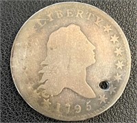 1795 Flowing Hair Half Dollar "holed"