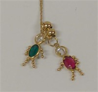 (WW) 14K Yellow Gold Necklace W/Charms, total