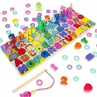lot 2 wood magnetic ABC puzzle toys for children