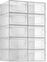 12pk. clear w/ white front stacking shoe boxes