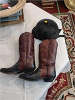 Leather Boots and Riding Helmet 71/2