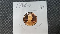 1986s DCAM Proof Lincoln Head Wheat Cent bg2057