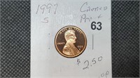 1997s CAM Proof Lincoln Head Wheat Cent bg2063
