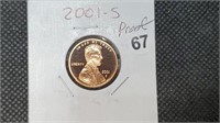 2001s CAM Proof Lincoln Head Wheat Cent bg2067