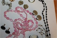 Large Lot of Mostly Vintage Jewelry and a Rosary