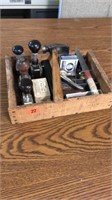 Vintage Stamps and printing tools and knife