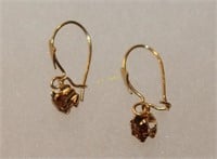 14K Gold Pierced Earrings and Piece