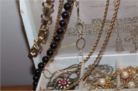 Vintage Jewelry Box Full of Ladies Jewelry