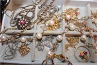 Vintage Jewelry Box Full of Ladies Jewelry