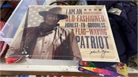 John Wayne Patriot Metal Sign