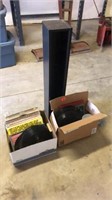 2-boxes of vinyl discs and CD holder
