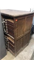 Antique wood file cabinet (missing drawers)