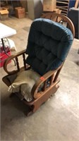 Wood Glider chair with seat cushion