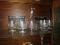 Etched Glass Decanter & Glasses, Books, and More