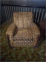 Two Chairs, End Table, and Hurricane Hobnail Lamp