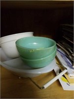 Jadeite Bowls, Glassbake Casserole, Cookbooks