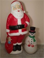 Lighted Santa and Snowman
