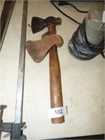 VINTAGE HATCHET WITH LEATHER COVER
