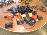 CORDLESS TOOLS, CHARGERS AND BATTERY LOT