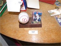 MARK McQUIRE  SIGNED CARD AND BALL