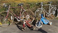 2 Men's 28" 10 Speed Bikes and 2 Tricycles