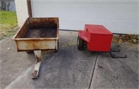 Sears Dumping Lawn Tractor Cart and Side Car