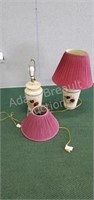 2 Vintage porcelain Rose 28 in table lamps