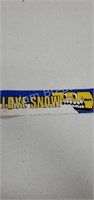 LOVE SNOW Meyers Snow Plows advertising bumper
