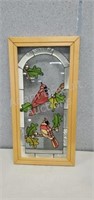Wood frame stained glass wall hanging, 2
