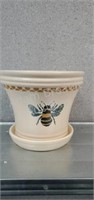 Ceramic porcelain honey bee bumble bee plant pot
