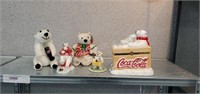 Assorted Coca-Cola polar bear collectibles