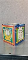 Vintage Garfield feed the kitty tin coin Bank new