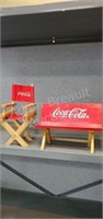 Coca-Cola wooden bench and director's chair