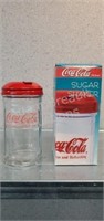 Coca-Cola glass sugar shaker, original box